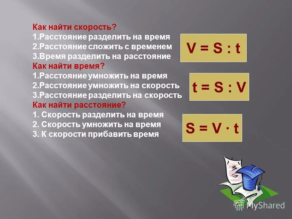 Чтобы найти расстояние разделить на скорость. Расстояние умножить на скорость. расстояние делить на скорость. чтобы узнать время нужно расстояние разделить на скорость. расстояние это скорость умножить на время.