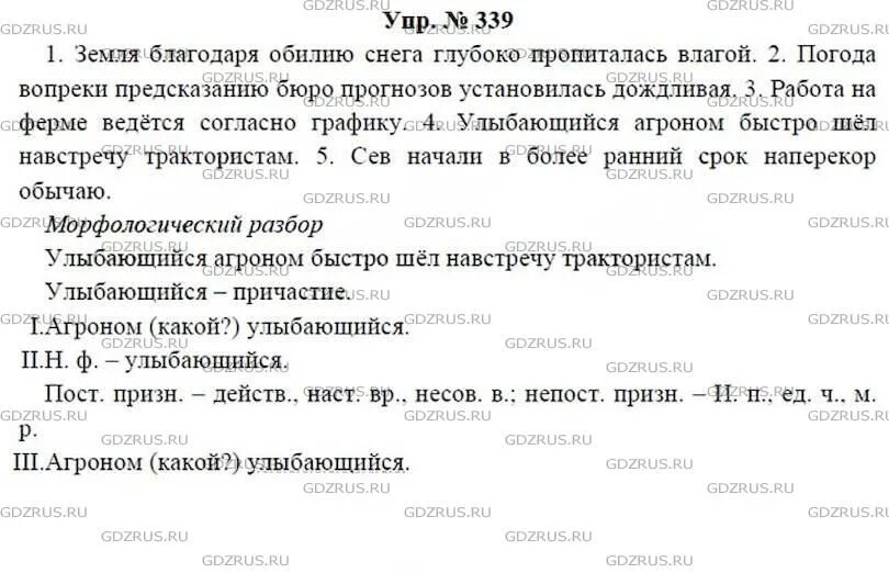 Упр 339 по русскому языку 7 класс ладыженская 2 часть. Упражнение 339 по русскому языку 7 класс.