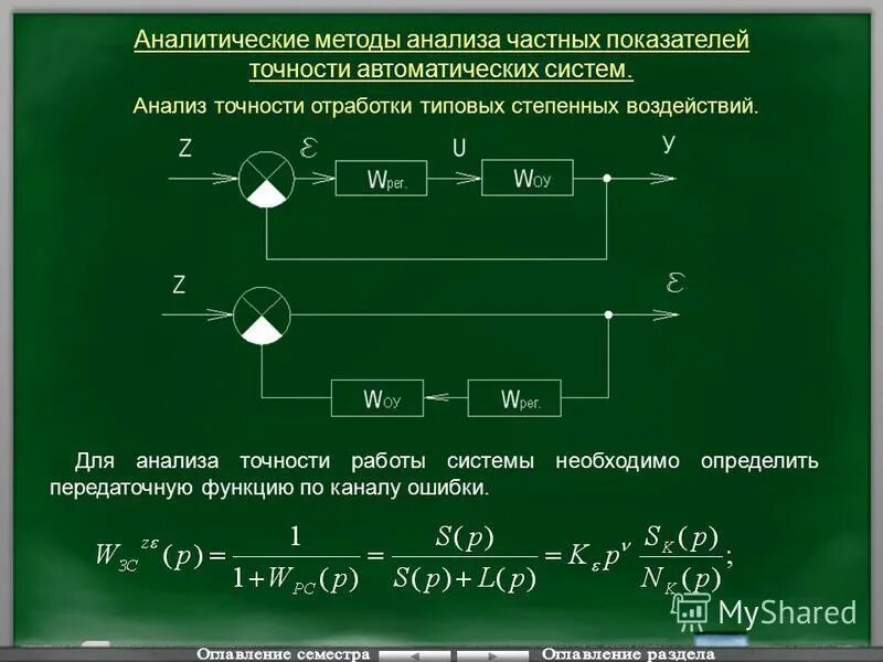 Аналитическая точность. Аналитические методы. Исследование точности системы. Методы автоматического управления. Анализ точности систем управления.