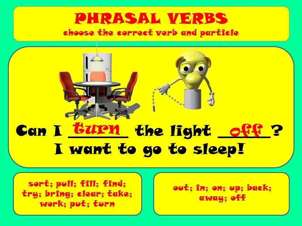 Fill in off away back up. Глагол to turn. Фразовый глагол turn. Turn Phrasal verb. Turn off Phrasal verb.