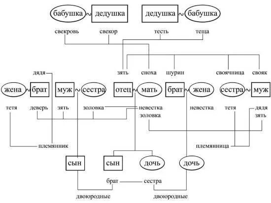 Родственники по восходящей линии. Древо семьи кто кем приходится. Семейное Древо с названиями родственников. Дерево родственных отношений схема. Родственные связи схема генеалогия.