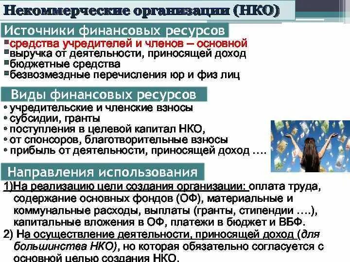 Источниками финансов некоммерческой организации