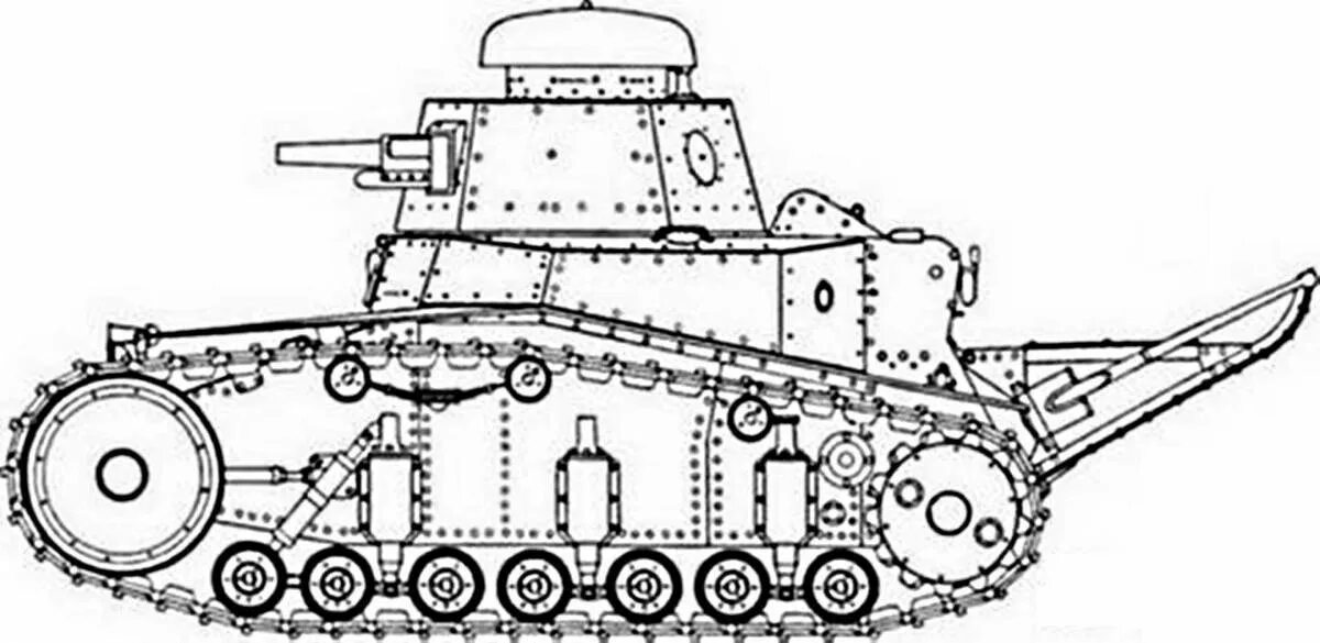 Танк МС 1 вид сбоку. МС 1 сбоку танк Геранд. Т18 мс1 боковые проекции. Т-18 вид сбоку.