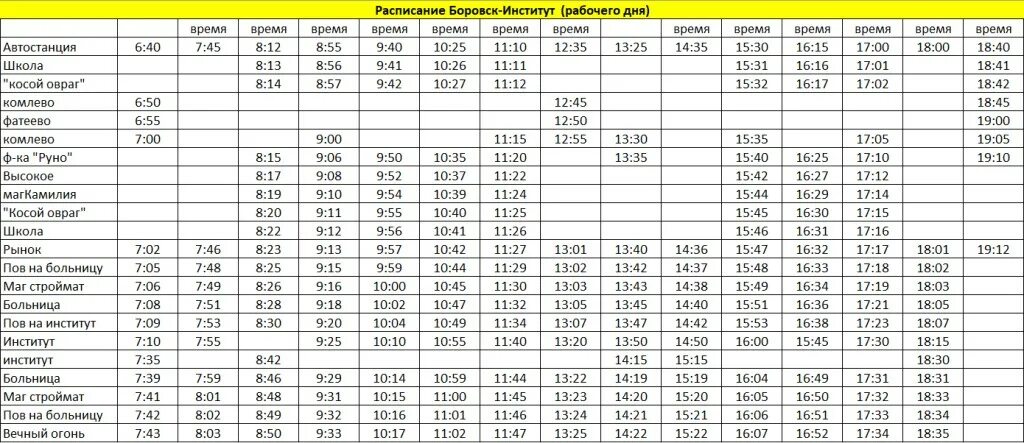 Расписание автобусов 71 фабричная. Расписание автобусов пос институт Боровск. Расписание автобусов поселок институт Боровск. Расписание маршруток. Расписание маршруток Боровск.