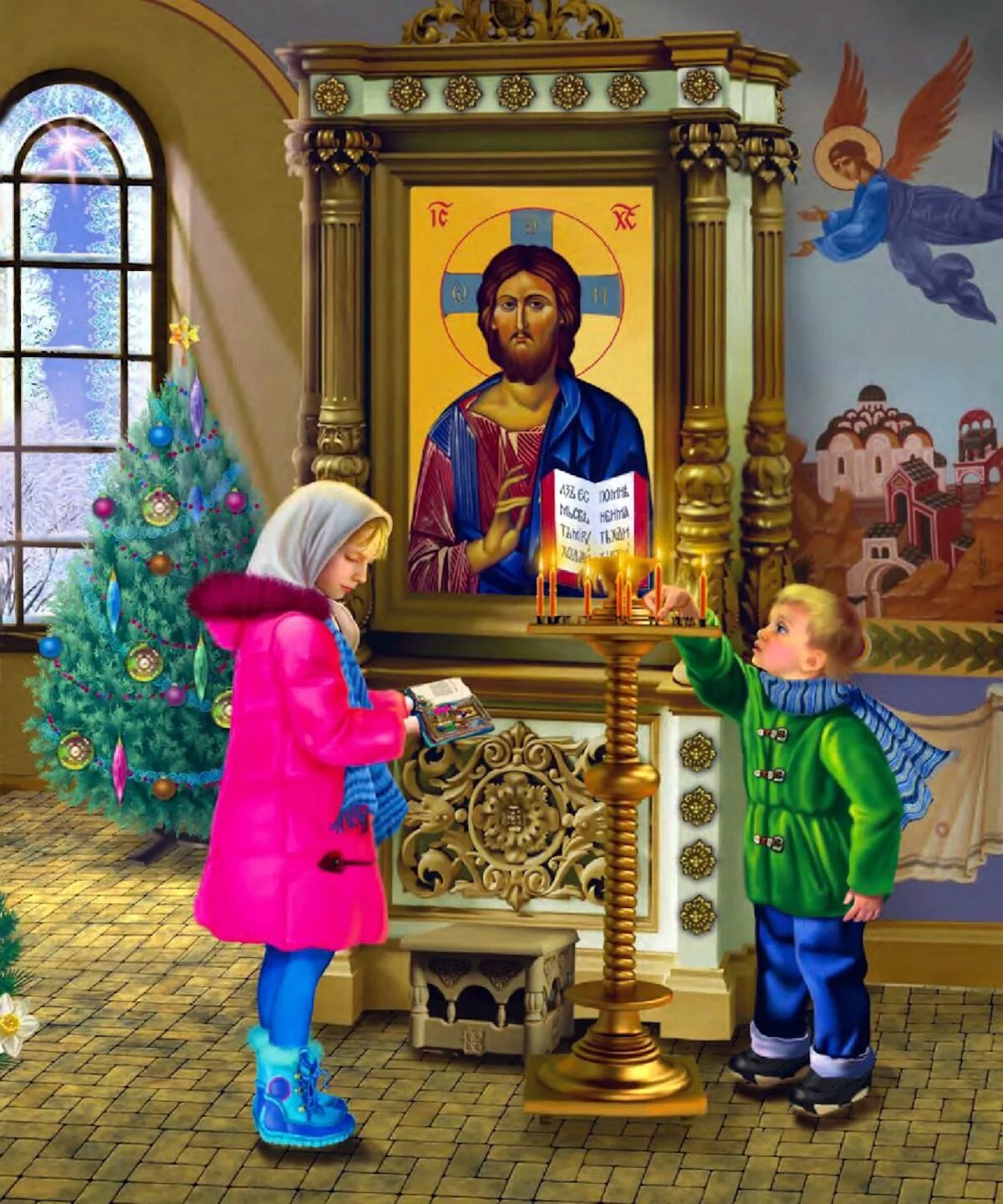 Дети в храме. Дети в храме на Рождество. Рождество в храме. Православный храм.