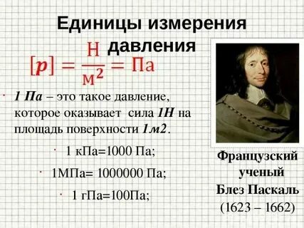 Давление в чем измеряется единица измерения