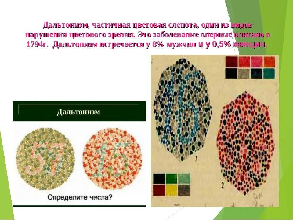 Дальтонизм. Частичная цветовая слепота. Виды дальтонизма. Частичная слепота дальтонизм. Могут ли мужчины быть дальтониками