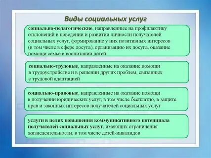 Примеры социально бытовых услуг для детей