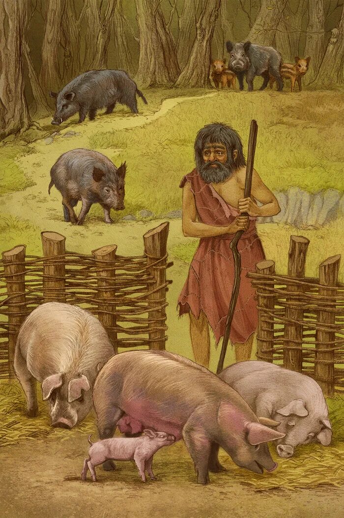 Древний человек приручил собаку. Приручение животных людьми. Зденек буриан каменный век люди. Неолит одомашнивание животных. Одомашнивание собаки.