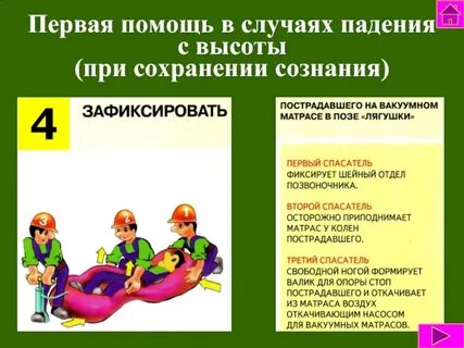 Первая медицинская помощь при падении