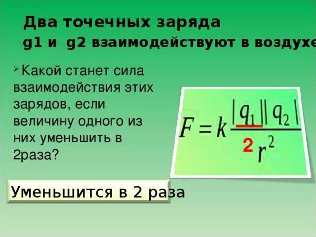 Как изменится модуль силы взаимодействия 2 небольших. Сила взаимодействия между двумя зарядами. Сила взаимодействия двух точечных зарядов в воздухе. Сила f взаимодействия точечных зарядов. Два точечных заряда взаимодействуют с силой.