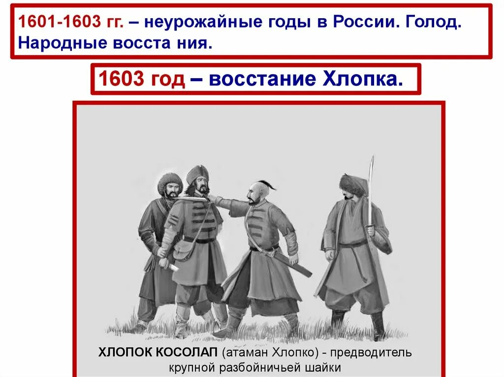 Восстание хлопка 1601-1603 гг. 1603 Год восстание хлопка. Восстание Холопов 1603-1604 гг. Голод 1601 1603 года