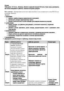 Конспект урока по литературе 8 класс ревизор