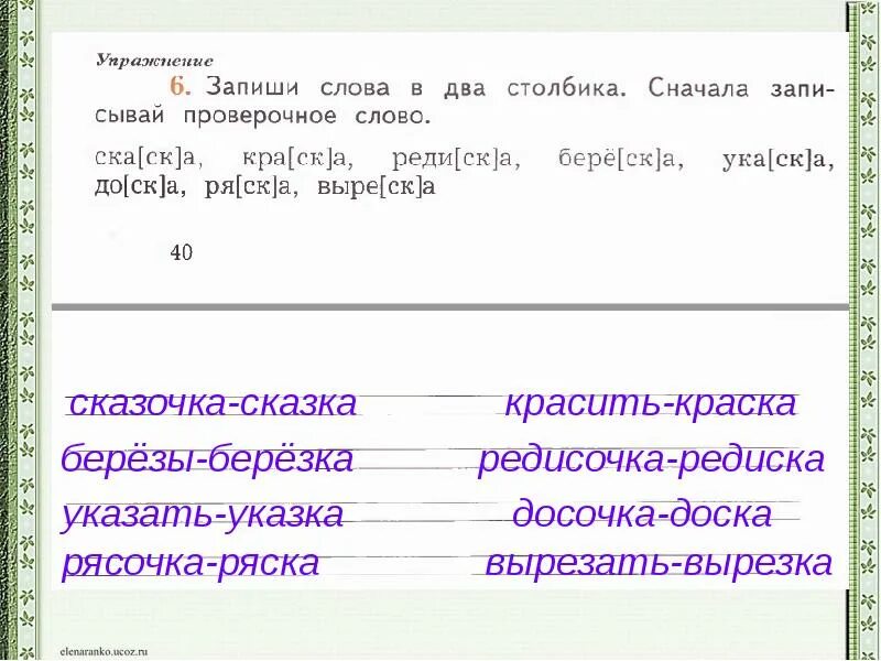 Записать сперва. Сказка проверочное слово. Запиши слова в дватстолбика. Запиши проверочные слова. Проверочное слово сказка 2 класс.