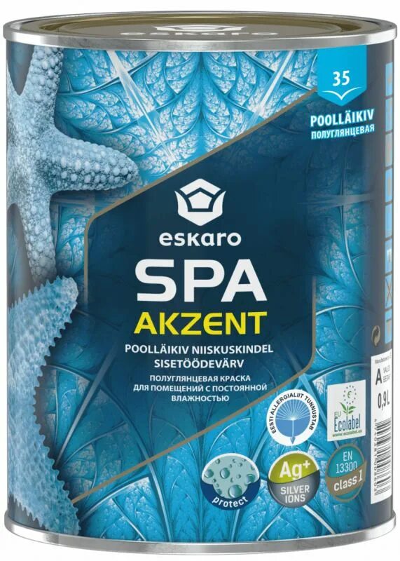 Краска eskaro. Краска водоэмульсионная eskaro akzent. eskaro akzent spa краска для помещений с постоянной влажностью. эскаро краска для потолка белая матовая. eskaro akzent 35 полугл.