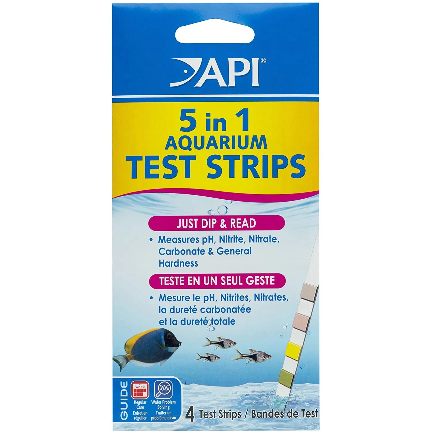 Тест для аквариума купить. Тест-полоски API 5 in 1 Aquarium Test strips 25 шт. PH аквариумной воды тетра полоски. Набор тестов для аквариумной воды 4 в 1. Тесты для воды в аквариуме.