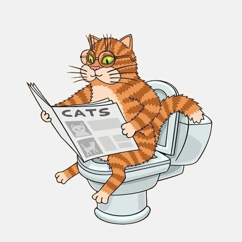 Cartoon cat reader