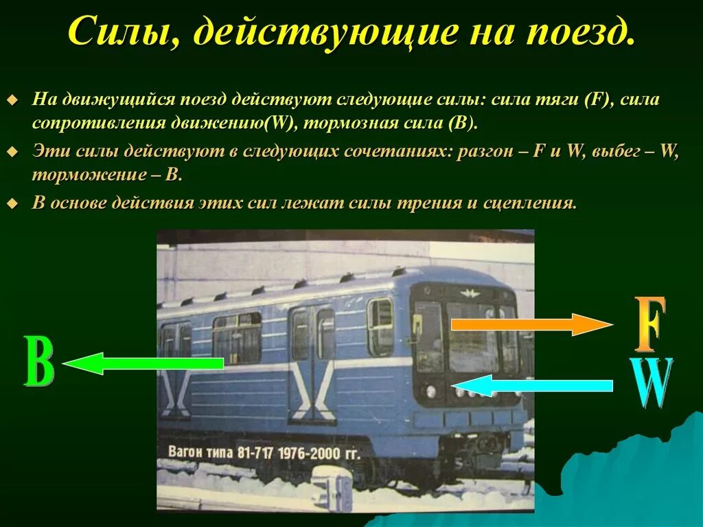 Сколько сил в поезде. Силы действующие на поезд. Сила тяги поезда. Сила тяги электровоза. Внешние силы действующие на поезд.