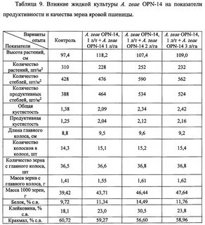Масса семян зерновых