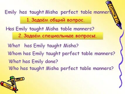 Present perfect questions examples