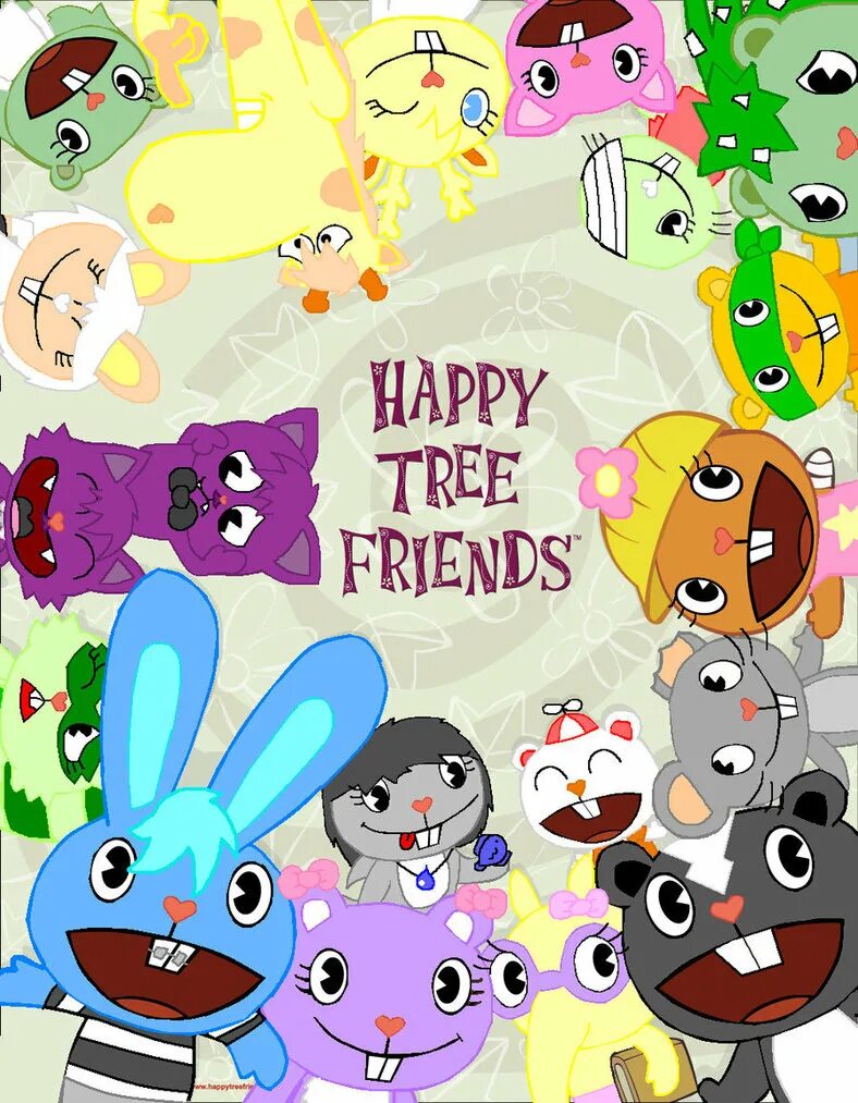 Песня э хэппи. Happy tree friends постер. happy tree friends книга. мультик хэппи френдс. хепи фри френд.