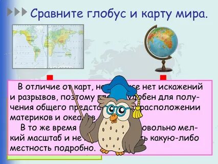 Чем отличается глобус от географической карты