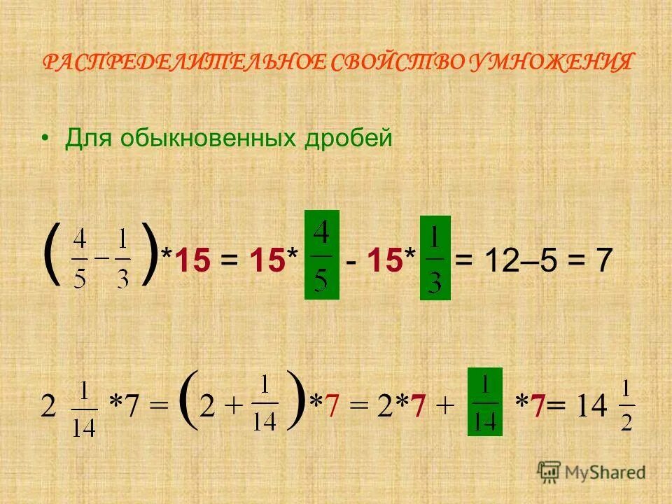 Правило умножения дробей со скобками. Распределительное свойство умножения дробей. Распределительное свойство дробей. Распределительное свойство умножения обыкновенных дробей. Распределительное свойство умножения рациональных чисел 6 класс