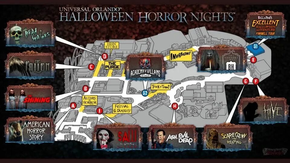 Halloween maps. Universal &quot;halloween horror nights&quot; dead silence. horror halloween map. halloween horror nights натаниэль потвин. universal hhn.