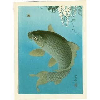 Print -- found at www.rubylane.com #vintagebeginshere Art Koi, Fish Art, Ja...