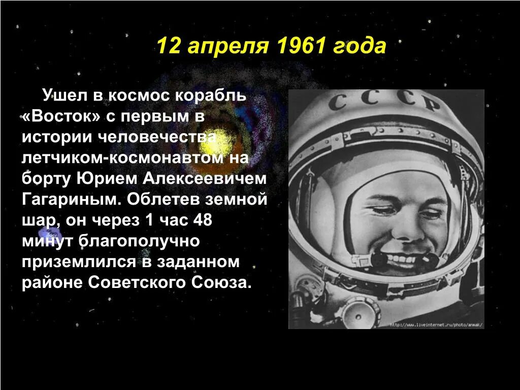 12 Апреля 1961. Гагарин облетел земной шар. Космический корабль Восток. Сообщения про космос в 1961 году.