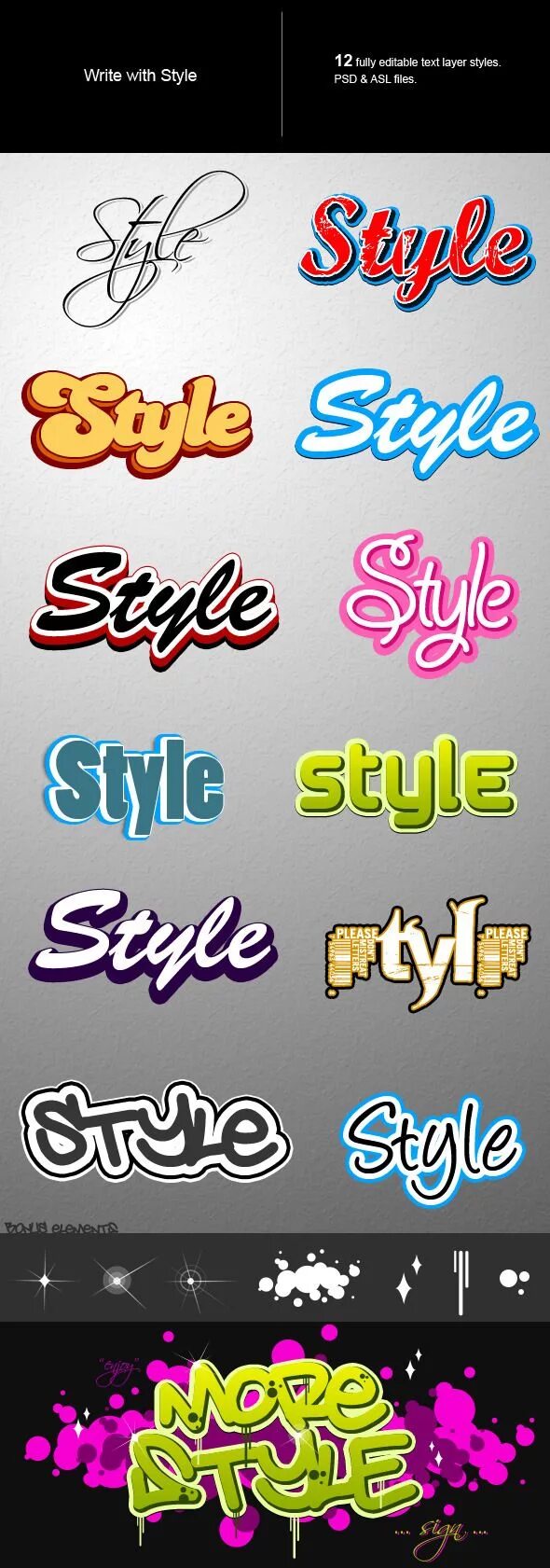 Text effects styles