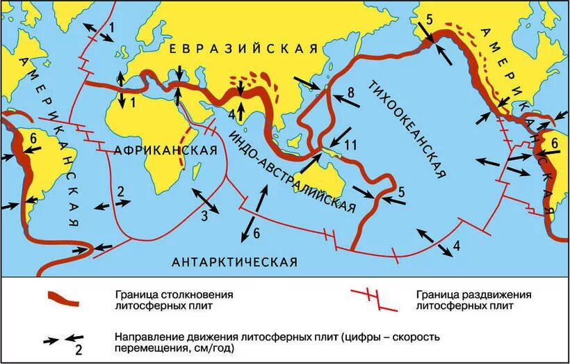 движение литосферных плит. направление движения литосферных плит. в каком направлении движутся плиты. литосферные плиты россии. движение лито сфернвх рлит.