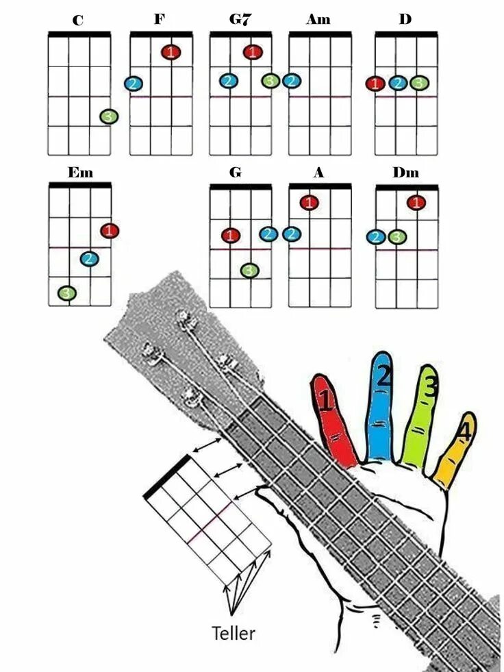 Аппликатура аккорды для укулеле. 14 Базовых аккордов на укулеле. Схема аккордов на укулеле. Табулатура аккордов для укулеле.