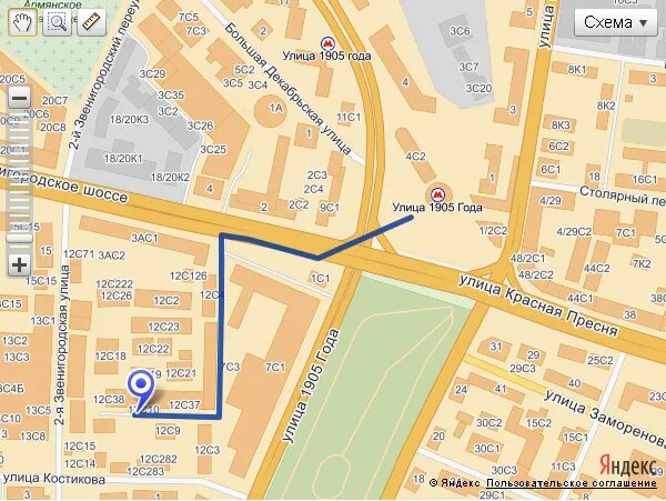 м 1905 года на карте. рочдельская 15 от метро 1905 года. доехать до улицы 1905 года. рочдельская д15 стр. краснопресненская, улица 1905 года, ул.