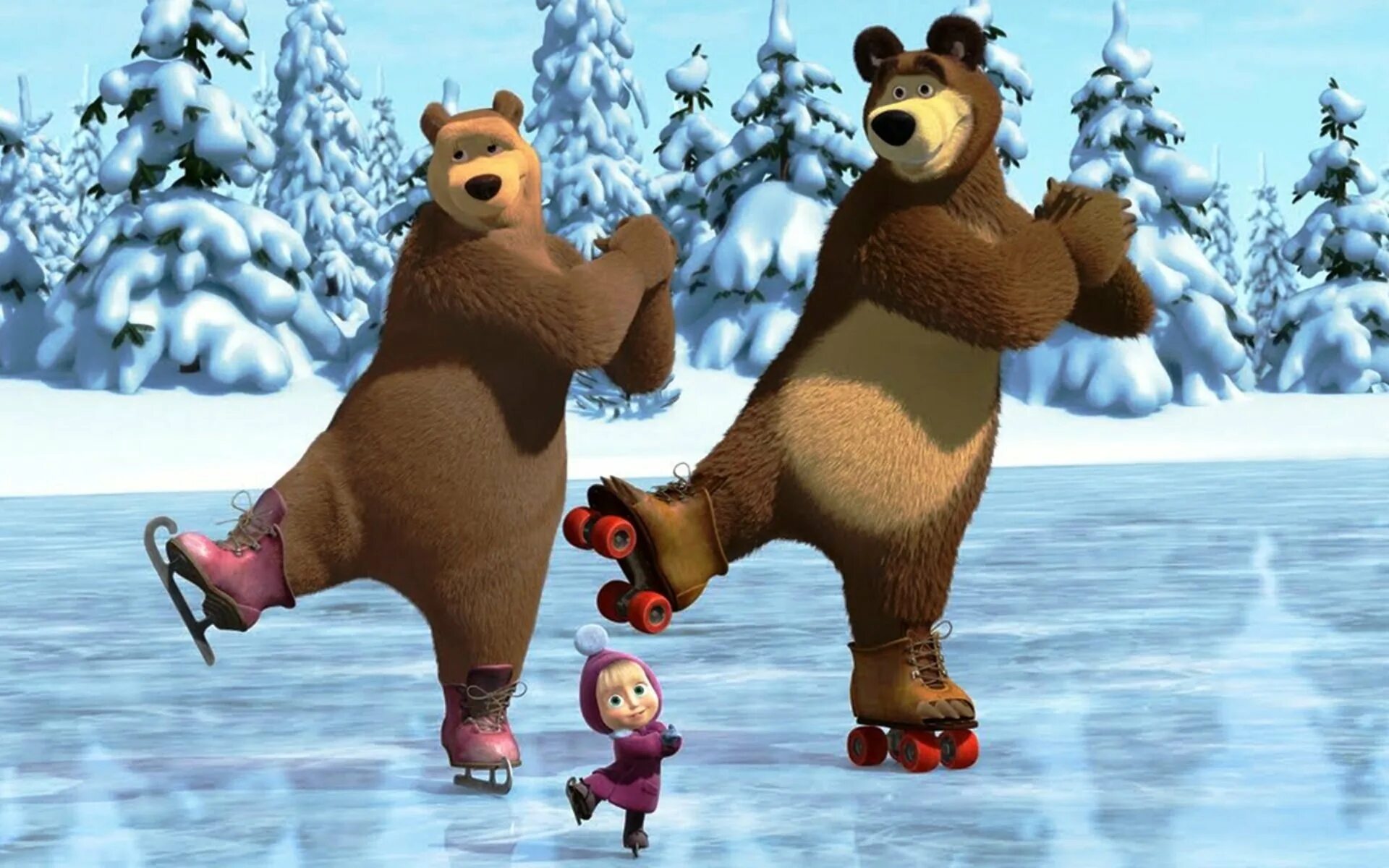 Пляшем машем. Маша и медведь праздник на льду. Маша и медведь маса на льду.