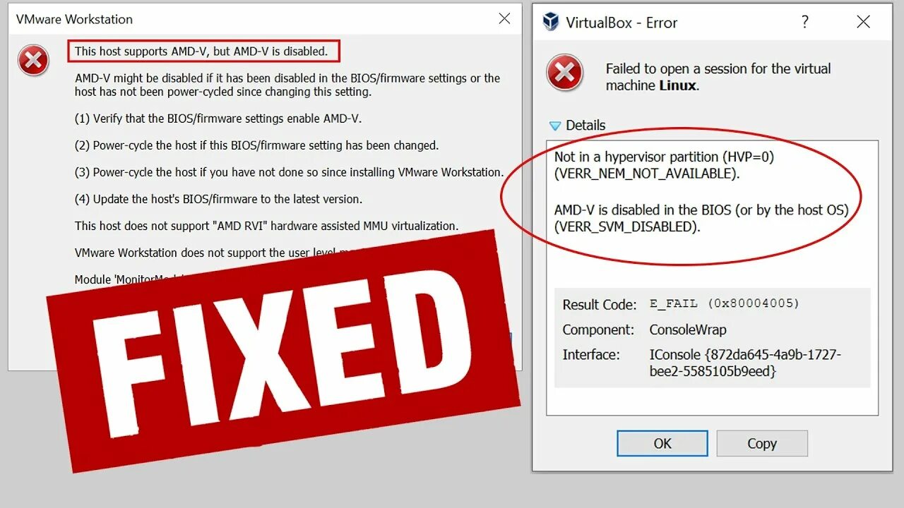 Not in a Hypervisor Partition (HVP=0). Not in a Hypervisor Partition VIRTUALBOX. Not in a Hypervisor Partition (HVP=0) (verr_nem_not_available).. VMWARE AMD V disable. This feature is not available