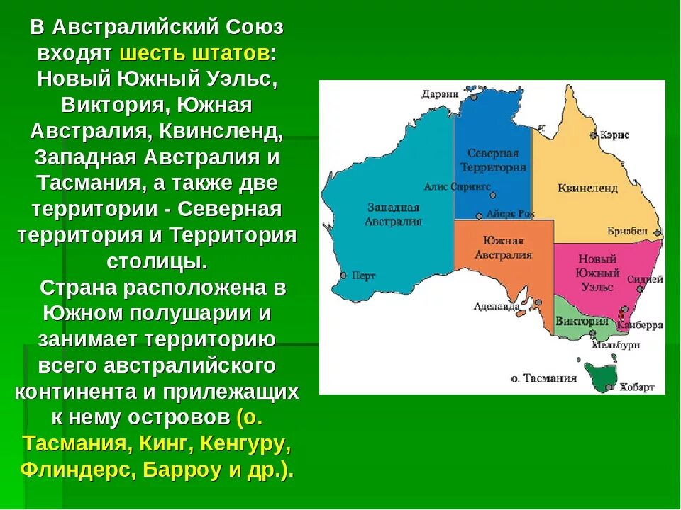 Административное деление Австралии. Административно-территориальное деление Австралии. Австралия Континент географическое положение. 6 Штатов Австралии и 2 территории.