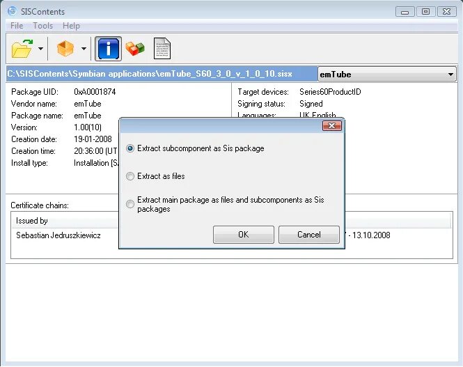 File си. Как открыть sis файл. Программирование на Symbian. Распаковщик пакетов Windows. Sis content