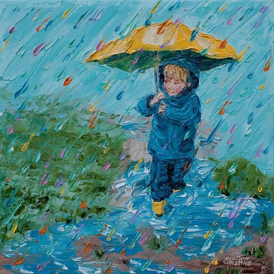 Мальчик с зонтиком. Дети дождя. Дождь рисунок. Прогулка под дождём.