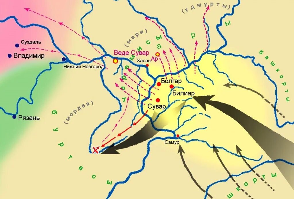 Батый 1236 Волжская Булгария. Город Сувар Волжская Булгария на современной карте. Волжская Булгария 9-10 века. Волжская Булгария 8-9 век.