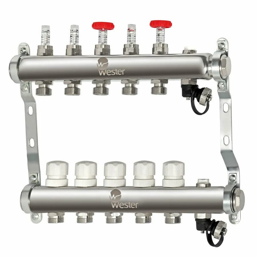 распределительный коллектор вестер. 06. отопительный коллектор из нержавеющей стали тепловода. Sms 0917 000008 stout коллектор из нержавеющей стали с расходомерами 12 вых. коллектор tim kcs5012.