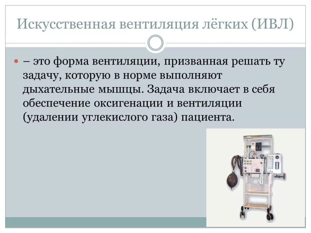 Типов искусственной вентиляции легких