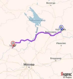 Тверь углич расстояние на машине