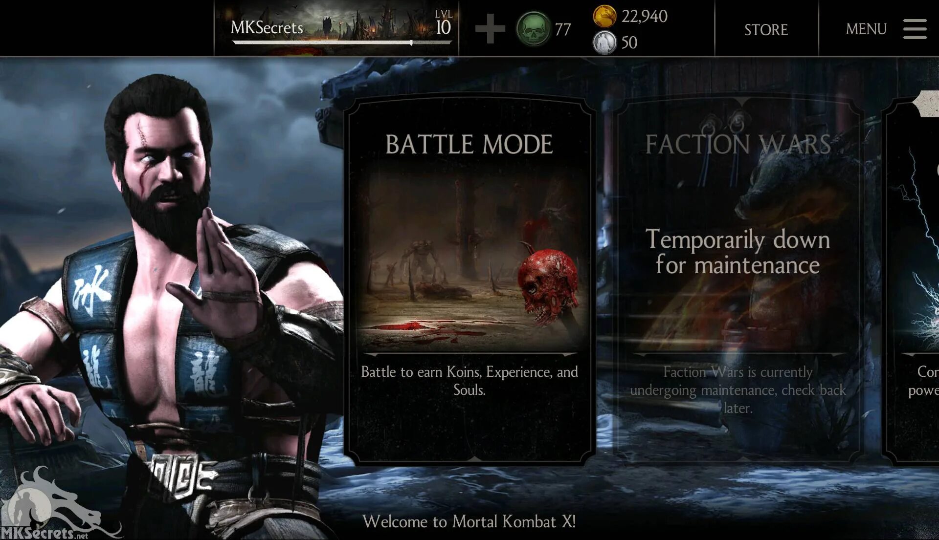 Меню мортал комбат 10. Mortal Kombat x mobile версия 1.1.0. МК Х мобайл. Mortal Kombat 10 главное меню. Старые версии игры мортал комбат