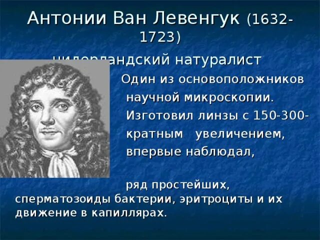 Голландец антони ван левенгук. Антоний левенгук. Антони ван левенгук вклад в биологию. 1680 антоний ван левенгук. Антонии ван левенгук 1632-1723 гг.