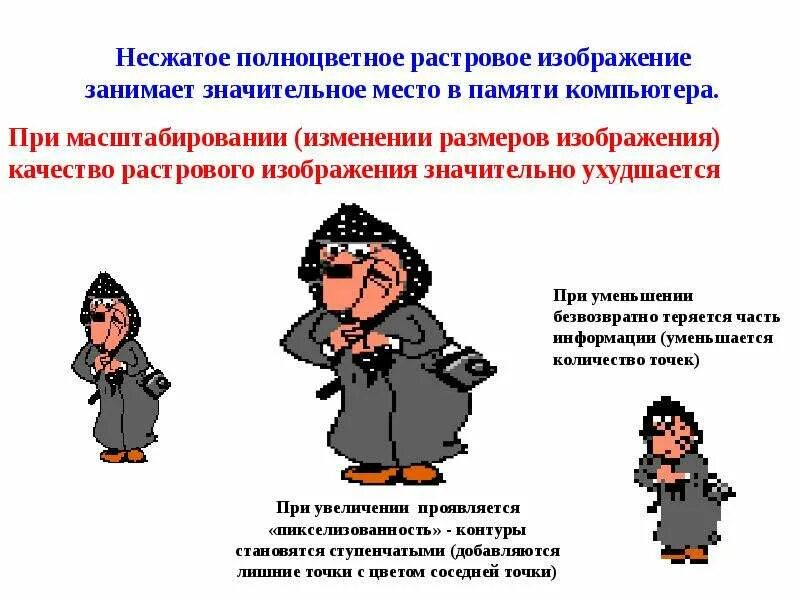 При измерении размеров растрового изображения. При изменении размеров растрового изображения. При изменении размера рисунок искажается. Масштабирование растрового изображения.