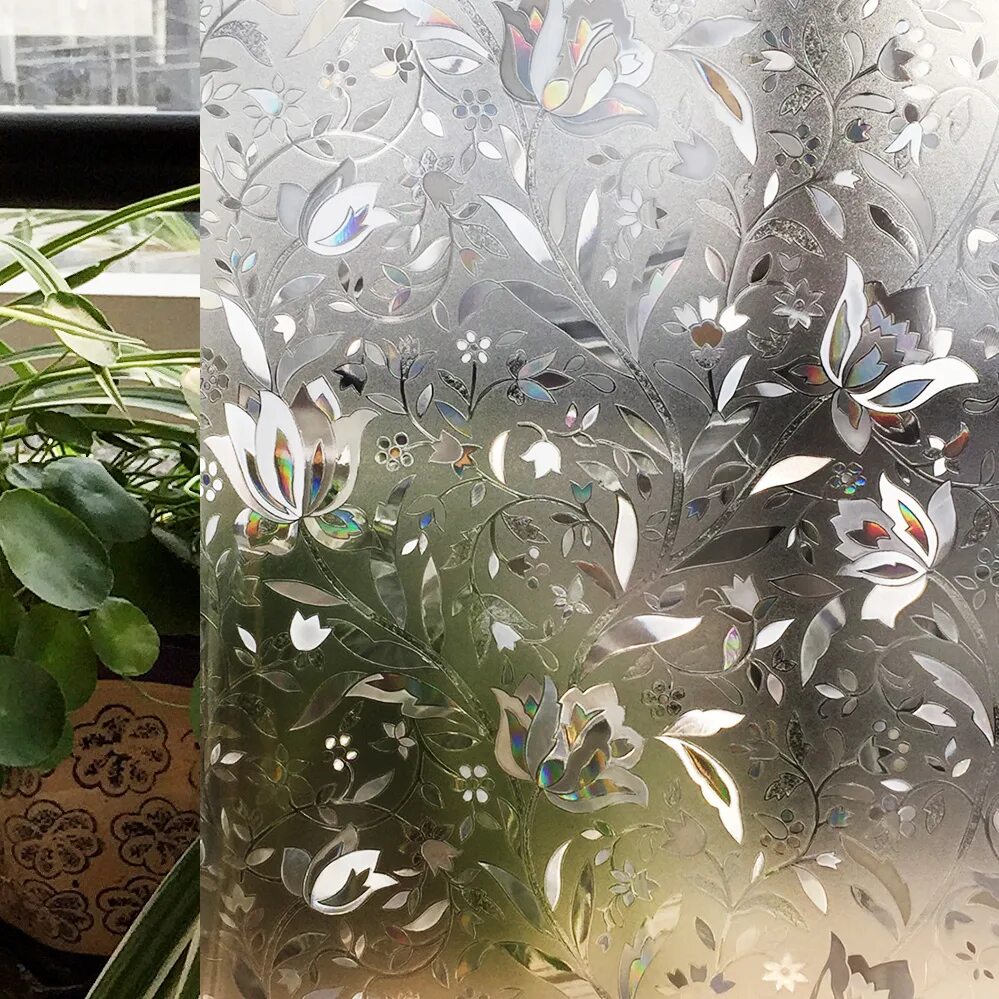 Статические наклейки на окна. Прозрачная декоративная пленка. декоративная пленка на окна прозрачная с узором. витражная пленка с зеркальным эффектом. дизайнерская пленка на стекло.