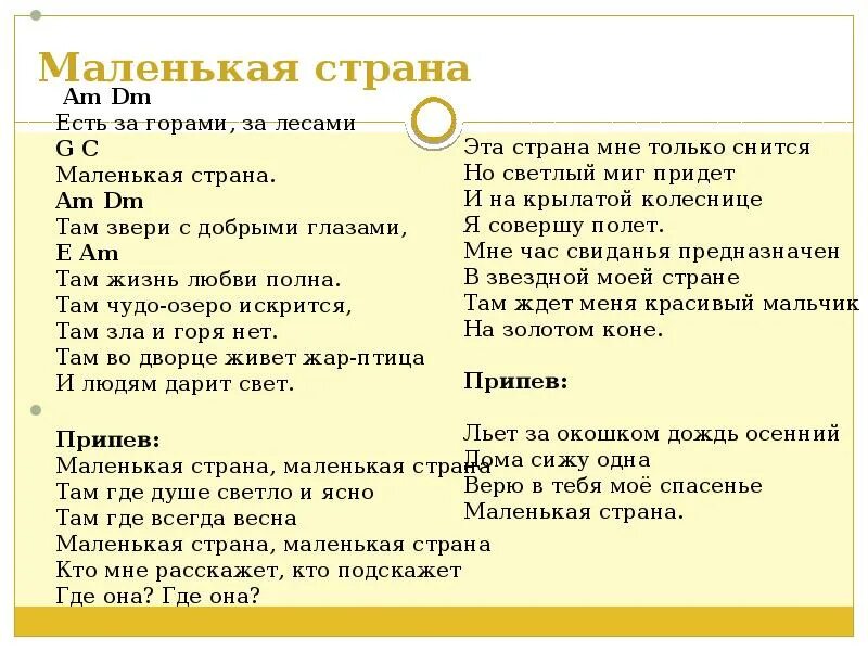 Музыка песни маленькая страна