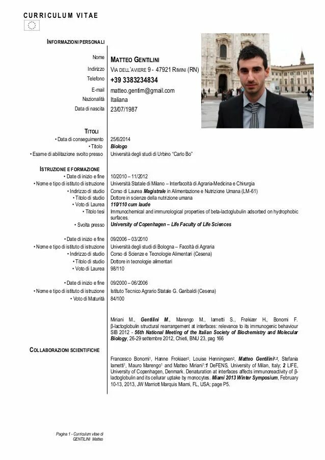 Подпись cv