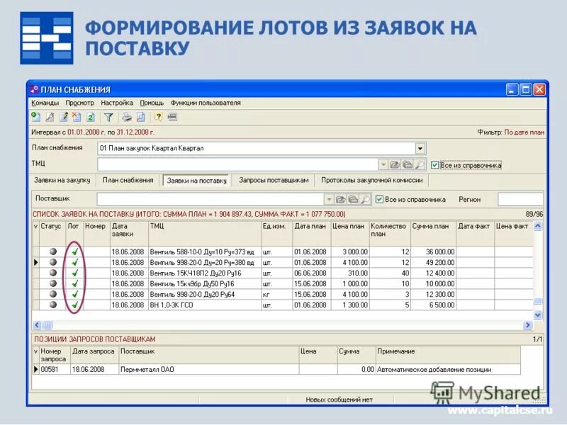 Обработка заявок. Программа для снабжения. Планирование снабжения. Заявка на закупку. Программа для снабжения.